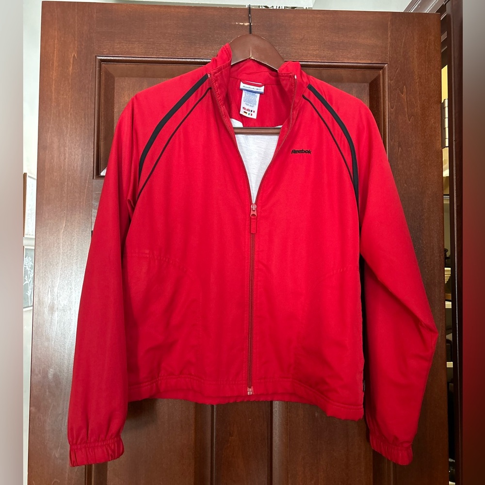 Reebok Y2K Red Full Zip Track Jacket Windbreaker Size M